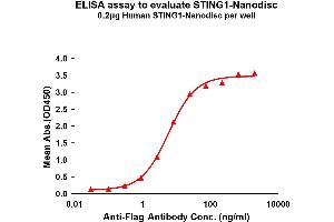 Elisa plates were pre-coated with Flag Tag ST-Nanodisc (0. (STING1 Protein)