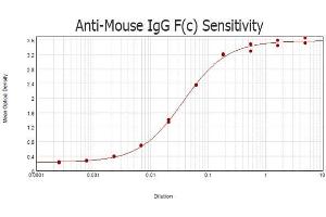 ELISA results of Goat anti-Mouse IgG F(c) Antibody tested against purified Mouse IgG F(c) protein. (Goat anti-Mouse IgG (Fc Region) Antibody - Preadsorbed)