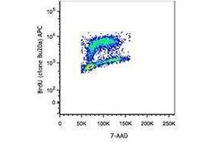 Flow Cytometry (FACS) image for Bromodeoxyuridine (BrdU) (ABIN2669170) (Bromodeoxyuridine (BrdU))