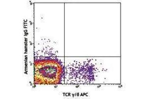 Flow Cytometry (FACS) image for anti-TCR V Gamma1.1/Cr4 antibody (FITC) (ABIN2662030) (TCR V Gamma1.1/Cr4 antibody (FITC))