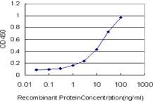 Detection limit for recombinant GST tagged RARA is approximately 1ng/ml as a capture antibody. (Retinoic Acid Receptor alpha antibody  (AA 315-424))