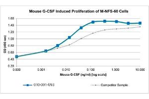 SDS-PAGE of Mouse Granulocyte Colony Stimulating Factor Recombinant Protein Bioactivity of Mouse Granulocyte Colony Stimulating Factor Recombinant Protein. (G-CSF Protein)