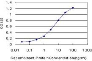 Detection limit for recombinant GST tagged GCM1 is approximately 0. (GCM1 antibody  (AA 108-166))