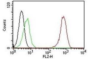 Flow Cytometric Analysis of human CD31 on Jurkat cells. (CD31 antibody)