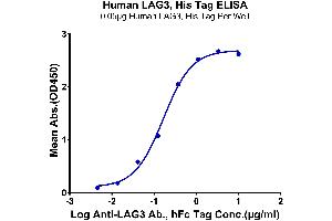 ELISA image for Lymphocyte-Activation Gene 3 (LAG3) (AA 23-434) protein (His tag) (ABIN7275113)