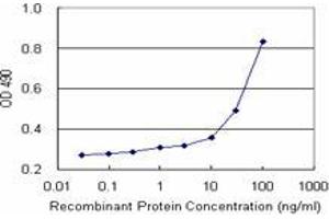 Sandwich ELISA detection sensitivity ranging from 10 ng/mL to 100 ng/mL. (PHF11 (Human) Matched Antibody Pair)