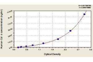 Typical standard curve (Collagen Type I ELISA Kit)